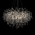 Люстра подвесная с прозрачными стеклянными подвесками в форме капель Диаметр 80 см Droplet Chandelier варинант исполнения - 8 | Loft Concept в Красноярске