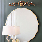 Золотое настенное зеркало Yvon Mirror варинант исполнения - 1 | Loft Concept в Красноярске