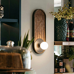 Бра с декором из плетеного бамбука Wicker Oval Lamp варинант исполнения - 4 | Loft Concept в Красноярске