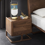 Прикроватный деревянный столик с 2-мя ящиками Moon Walnut Furniture варинант исполнения - 1 | Loft Concept в Красноярске