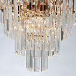 Люстра из черного металла с многоярусными подвесками из прозрачного хрусталя на золотой цепи Empire Black Chandelier Crystal варинант исполнения - 7 | Loft Concept в Красноярске