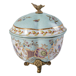 Шкатулка голубого цвета с цветочными орнаментами Blue Garden варинант исполнения - 2 | Loft Concept в Красноярске