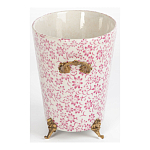 Кашпо из белого фарфора с розовым цветочным орнаментом Eden Garden варинант исполнения - 3 | Loft Concept в Красноярске