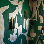 Обои ручная роспись в стиле Арт-деко Symphony Original colourway on Jade silk dupion варинант исполнения - 3 | Loft Concept в Красноярске