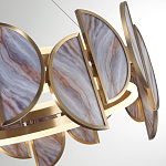 Люстра круглая с полукруглыми плафонами из искусственного алебастра в бронзовой оправе Marbella варинант исполнения - 4 | Loft Concept в Красноярске