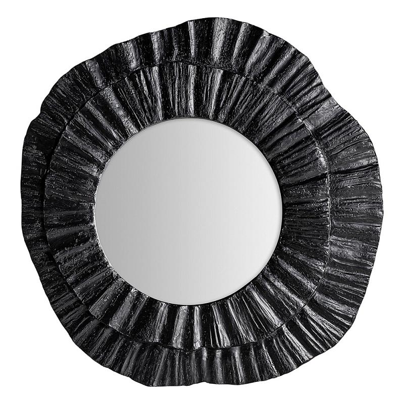 Зеркало в фактурной черной раме в современном стиле Black Maelstrom Черный в Красноярске | Loft Concept 