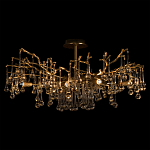 Потолочная люстра в виде ветвей деревьев золотого цвета с прозрачными подвесками-каплями Droplet Chandelier варинант исполнения - 2 | Loft Concept в Красноярске