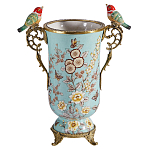 Ваза с двумя птичками из фарфора с бронзовыми элементами Garden of Eden варинант исполнения - 1 | Loft Concept в Красноярске