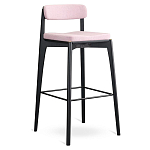 Барный стул из массива ясеня с обивкой из рогожки Elegant Ash Shape варинант исполнения - 1 | Loft Concept в Красноярске