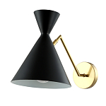 Бра черного цвета с конусообразным плафоном на золотом основании Loft Metal варинант исполнения - 1 | Loft Concept в Красноярске