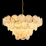 Люстра подвесная четырехъярусная с подвесками в форме дисков Cryptocrystalline Stone варинант исполнения - 2 | Loft Concept в Красноярске