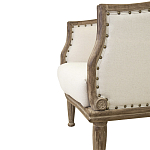 Кресло низкое с мягкой обивкой из льна на 4-х деревянных ножках Emile Armchair beige варинант исполнения - 4 | Loft Concept в Красноярске