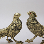 Статуэтка бронзовая пара Фазаны золотые Bronze Birds варинант исполнения - 3 | Loft Concept в Красноярске