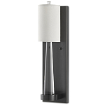 Бра на прозрачном штативе с тканевым абажуром в форме цилиндра Conciseness варинант исполнения - 3 | Loft Concept в Красноярске