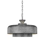 Подвесной светильник с массивным круглым стальным плафоном серого цвета в индустриальном стиле на цепи Feiss варинант исполнения - 1 | Loft Concept в Красноярске