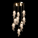 Люстра каскадная с 10-ю прозрачными плафонами Wave Line варинант исполнения - 3 | Loft Concept в Красноярске