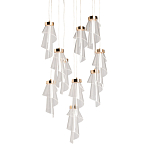 Люстра каскадная с 10-ю прозрачными плафонами Wave Line варинант исполнения - 1 | Loft Concept в Красноярске