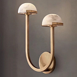 Бра с 2-мя мраморными плафонами на латунном корпусе Light Warm Light варинант исполнения - 4 | Loft Concept в Красноярске