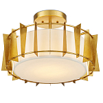 Потолочный светильник круглый с каркасом в форме треугольников и тканевым абажуром Brutal Light варинант исполнения - 3 | Loft Concept в Красноярске