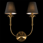 Бра с металлическим основанием бронзового цвета и 2-мя черными конусовидными абажурами Dignity варинант исполнения - 4 | Loft Concept в Красноярске