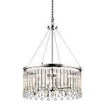 Люстра круглая цвета хром с вертикальными стеклянными трубками и круглыми подвесками Kichler варинант исполнения - 1 | Loft Concept в Красноярске