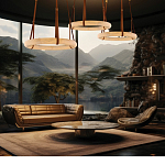 Люстра в форме обруча из натурального камня Minerals of Light варинант исполнения - 5 | Loft Concept в Красноярске