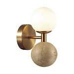 Бра с шарообразным матовым плафоном и шаром из камня на металлическом основании Orb Essence варинант исполнения - 1 | Loft Concept в Красноярске