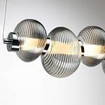 Подвесной светильник линейный с 7-ю рифлеными стеклянными шарами Marcelh Light варинант исполнения - 9 | Loft Concept в Красноярске