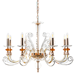 Люстра с 8-ю лампочками и изогнутыми прозрачными элементами из стекла Twisted Glass Candles Chandelier варинант исполнения - 1 | Loft Concept в Красноярске