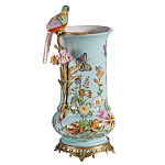 Ваза с птичкой из фарфора с бронзовыми элементами Garden of Eden варинант исполнения - 1 | Loft Concept в Красноярске