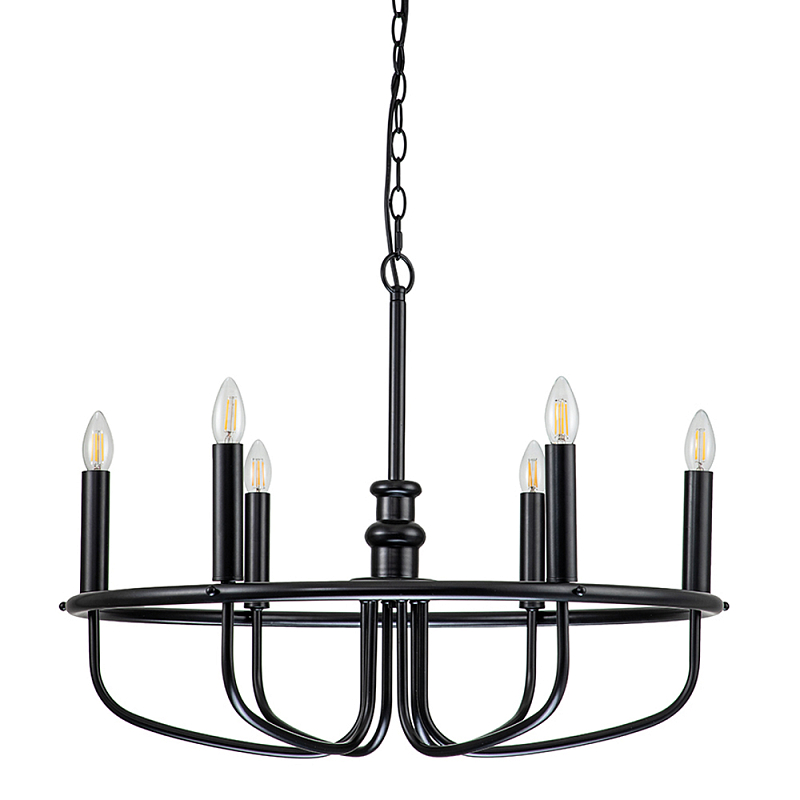 Люстра круглая с 6-ю лампами Kichler Латунь Черный Никель в Красноярске | Loft Concept 