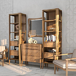 Витрина правая из массива дуба с 5-ю полками и 2-мя ящиками Tasteful Furniture варинант исполнения - 3 | Loft Concept в Красноярске