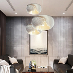 Подвесной светильник с белыми изящными декоративными лепестками Volumetric Petal Lamp варинант исполнения - 7 | Loft Concept в Красноярске