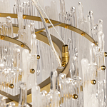 Люстра круглая с прозрачными стержнями разной длины Textured Glass Chandelier варинант исполнения - 10 | Loft Concept в Красноярске