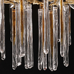 Люстра подвесная золотого цвета с разветвленными ветвями и прозрачными стеклянными подвесками Droplet Chandelier варинант исполнения - 7 | Loft Concept в Красноярске