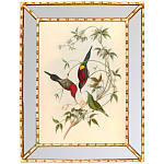 Постер с изображением птиц и цветов в зеркальной раме Blooming Birds Poster варинант исполнения - 2 | Loft Concept в Красноярске