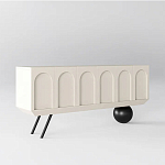 Дизайнерский комод с фактурным фасадом и чёрной ножкой в форме шара Samanta варинант исполнения - 1 | Loft Concept в Красноярске