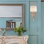 Бра с цветочным основанием и тканевым абажуром Tugella Flower Lamp варинант исполнения - 5 | Loft Concept в Красноярске