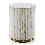 Круглый приставной столик с инкрустацией RADIAL BONE INLAY SIDE TABLE варинант исполнения - 3 | Loft Concept в Красноярске