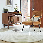 Кресло бархатное с подлокотниками на металлическом каркасе Oriel Retro Armchair варинант исполнения - 6 | Loft Concept в Красноярске