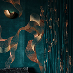 Обои с вышивкой ручной работы Plume Original colourway on velvet варинант исполнения - 1 | Loft Concept в Красноярске