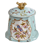 Шкатулка голубого цвета с рисунком и состаренным эффектом Eden Garden варинант исполнения - 2 | Loft Concept в Красноярске