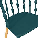 Пластиковый стул на ножках из массива бука Ferret Spiral Green варинант исполнения - 4 | Loft Concept в Красноярске