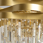 Люстра цвета матового золота с металлическими лентами и длинными прозрачными подвесками Gilded Waves варинант исполнения - 4 | Loft Concept в Красноярске