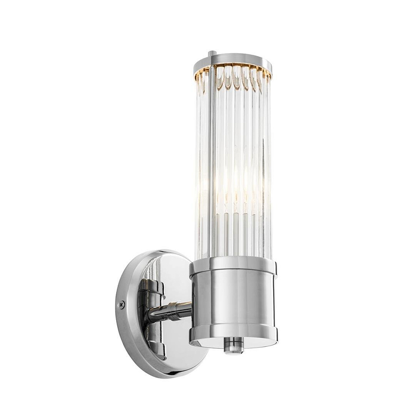Бра Wall Lamp Claridges Single Nickel Никель Прозрачное Стекло Бра Wall Lamp Claridges Single Nickel Никель Прозрачное Стекло в Красноярске | Loft Concept