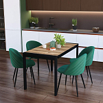 Стол обеденный раздвижной с прямоугольной столешницей на четырех черных ножках Blair варинант исполнения - 9 | Loft Concept в Красноярске