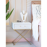 Приставной столик с выдвижным ящиком  White Table Carved Pattern варинант исполнения - 8 | Loft Concept в Красноярске