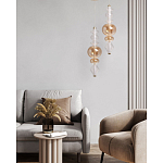 Подвесной светильник с вертикальной композицией из прозрачных и янтарных стеклянных шаров и ромбов Gabriel Scott Luna варинант исполнения - 11 | Loft Concept в Красноярске