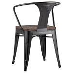 Черный глянцевый стул с сиденьем из натурального дерева TOLIX варинант исполнения - 5 | Loft Concept в Красноярске