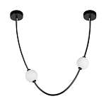 Подвесной светильник в форме дуги с белыми шарообразными плафонами Flos Wireline Lighting варинант исполнения - 2 | Loft Concept в Красноярске